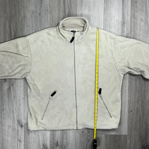 Northern Elements Shoe Prints Vintage Beige Large Fleece Jacket - Picture 6 of 7